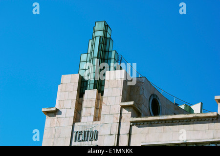 Auf dem Dach des Art Deco 1930 Eden Gebäude einer ehemaligen Theater und Kino jetzt ein Hotel Lissabon-Portugal-Westeuropa Stockfoto