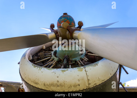 Propellerflugzeuge und vier Lappen closeup Stockfoto