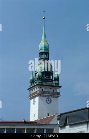 Turm des Alten Rathauses (Stará radnice) in Brünn, Tschechische Republik. Stockfoto