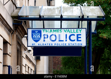 St. Aldates Polizeistation Zeichen, Oxford, UK Stockfoto