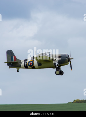 Eine Grumman Hellcat Royal Navy Fleet Air Arm Farben auf der Duxford Air Show Stockfoto