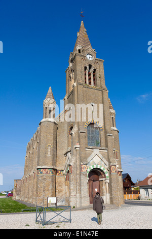 Eglise Notre-Dame de Bon Secours Kirche, Côte d ' d'Albatre, Haute-Normandie, Frankreich Stockfoto