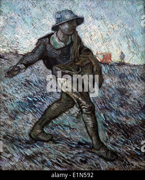 Der Sower (1890). (Nach Hirse) Meistergemälde von Vincent van Gogh (1853-1890) Stockfoto