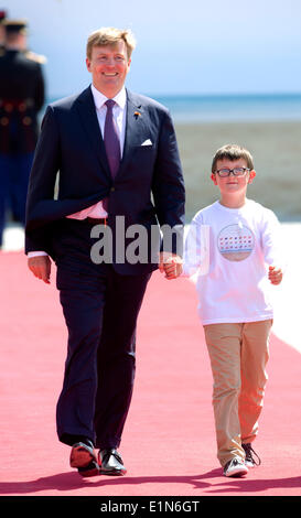 Normandie, Frankreich. 6. Juni 2014. König Willem-Alexander der Niederlande anlässlich des 70. Jahrestages des d-Day Landungen, am Sword Beach, Ouistreham, Normandie, Frankreich, 6. Juni 2014. Bildnachweis: Dpa picture Alliance/Alamy Live News Stockfoto