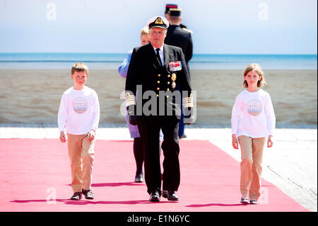 Normandie, Frankreich. 6. Juni 2014. König Harald V. von Norwegen anlässlich des 70. Jahrestages des d-Day Landungen, am Sword Beach, Ouistreham, Normandie, Frankreich, 6. Juni 2014. Bildnachweis: Dpa picture Alliance/Alamy Live News Stockfoto