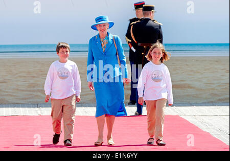 Normandie, Frankreich. 6. Juni 2014. Königin Margrethe II. von Dänemark anlässlich des 70. Jahrestages des d-Day Landungen, am Sword Beach, Ouistreham, Normandie, Frankreich, 6. Juni 2014. Bildnachweis: Dpa picture Alliance/Alamy Live News Stockfoto