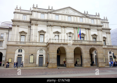 Teatro Alla Scala Hauptfassade in Mailand, Italien Stockfoto