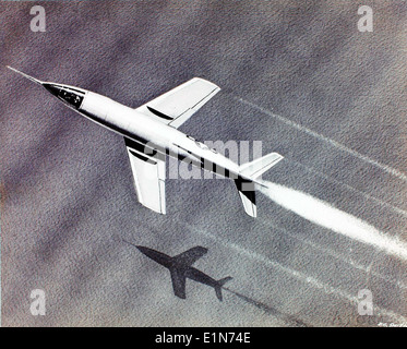 Ein historisches Foto des Douglas D-558-2, das Teil der Charles M. Daniels Collection ist und dessen Design und die Errungenschaften in der Luftfahrt hervorhebt. Stockfoto