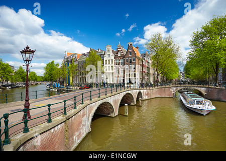 Amsterdamer Kanal - Holland Niederlande Stockfoto