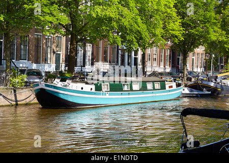 Hausboot Hausboot, Amsterdam Canal - Holland Niederlande Stockfoto