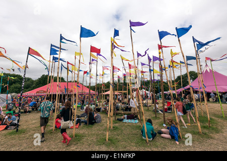 Akustik- und Pilton Palastzelte. Glastonbury Festival 2013 Stockfoto