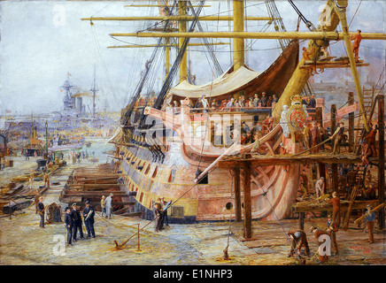 Wiederherstellung der HMS Victory Stockfoto