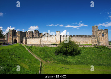 Alnwick Castle, Northumberland, wo Harry Potter gedreht wurde. Stockfoto