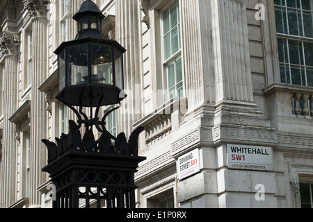 Ecke Whitehall und Downing Street Stockfoto