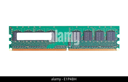 DDR2-Speicher-Modul, isoliert auf weißem Hintergrund Stockfoto