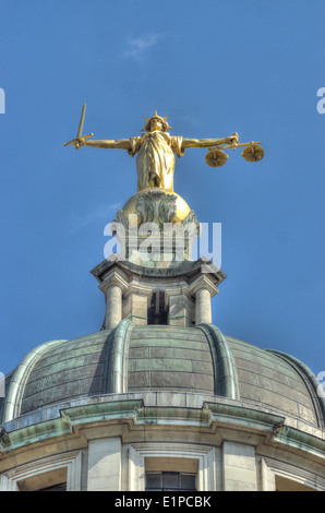Justiz-Statue, The Old Bailey.  Zentralen Strafgerichtshof Stockfoto