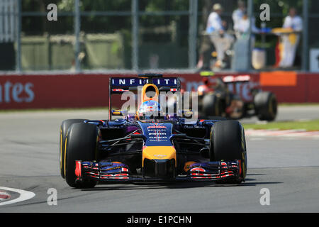 Montreal, Quebec, Kanada. 8. Juni 2014. Sebastian Vettel von Infiniti Red Bull Racing nahm seine RB10 auf den dritten Platz Credit: Action Plus Sport/Alamy Live News Stockfoto