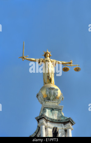 Justiz-Statue, The Old Bailey.  Zentralen Strafgerichtshof Stockfoto