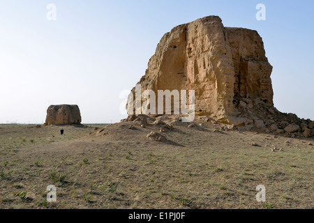 Leuchtfeuer Türme der Mingdynastie chinesische Mauer Yanchi, Ningxia, China. 2014 Stockfoto