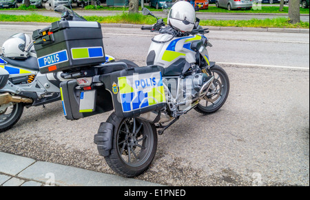 Schwedische Polizei-Motorräder Stockfoto