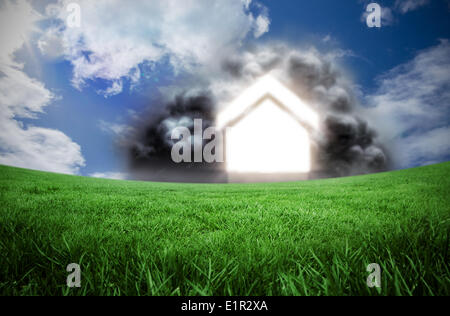 Zusammengesetztes Bild des Hauses in der cloud