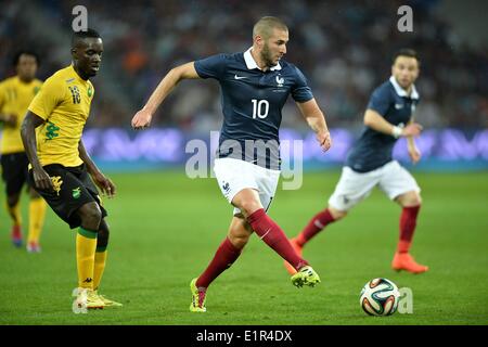 Paris, Frankreich. 8. Juni 2014. Karim Benzema (FRA) in Aktion während der internationalen Freundschaftsspiel gegen Jamaika das Stade de France. Bildnachweis: Action Plus Sport Bilder/Alamy Live News Stockfoto