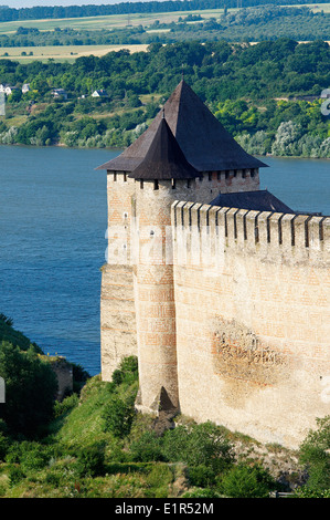 Ukraine, Chernivtsi Oblast Provinz, Fort von Chotiner. Stockfoto