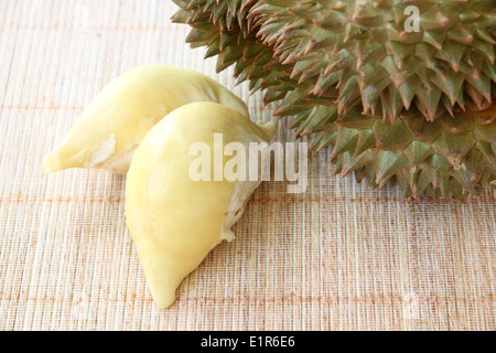 Fleisch-Durian tropische Früchte in Thailand. Stockfoto