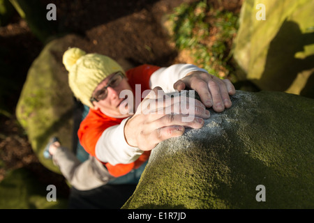 Klettern im Peak District Stockfoto