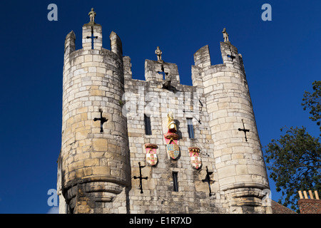 UK, York, Micklegate Bar, eines der mittelalterlichen Tore in die Stadt. Stockfoto