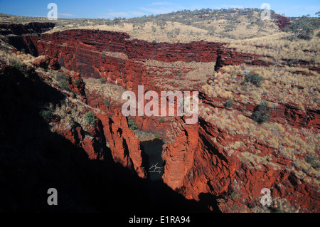 Die Oxer Lookout, Karijini-Nationalpark, Hamersley Range, Pilbara-Region, Western Australia Stockfoto