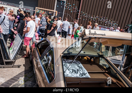 Der Vauxhall Kunst Auto Boot Messe 2014, Truman Brewery, Brick Lane, E1 Stockfoto