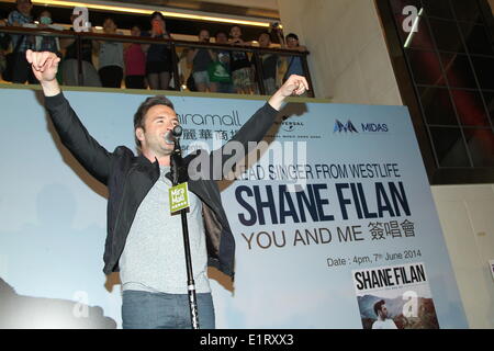 Hong Kong, China. 7. Juni 2014. Ehemaliger Sänger von Westlife Shane Filan fördert neues Album "You And Me" in Hongkong, China am Samstag, 7. Juni 2014. © TopPhoto/Alamy Live-Nachrichten Stockfoto