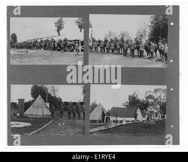 Dieses offizielle Kriegsfoto ist Teil der Sammlung des Canadian war Memorials Fund und zeigt verschiedene Militäreinheiten und Szenen aus dem Ersten Weltkrieg, darunter Indianerkorps und andere Regimenter in Aktion. Stockfoto