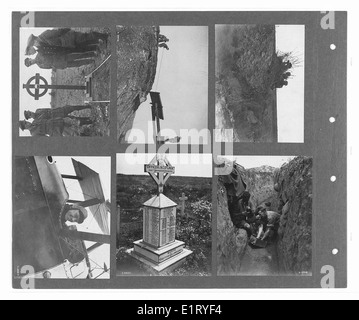 Dieses Foto vom Canadian war Memorial Fund zeigt Soldaten der 15. Sikhs, 18. Lancers und Gurkhas während des Ersten Weltkriegs. Soldaten, die für Tapferkeit geehrt oder in Dispatches erwähnt werden, sind mit Bildern des Indischen Korps und des Kitchener Krankenhauses zu sehen. Stockfoto