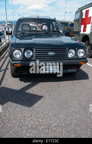 1980 schwarzer Ford Escort RS2000 klassischen 80er Jahre Sportwagen Stockfoto