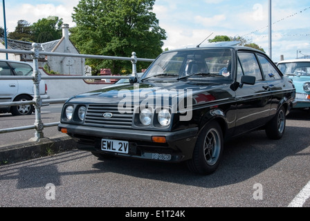 1980 schwarzer Ford Escort RS2000 klassischen 80er Jahre Sportwagen Stockfoto