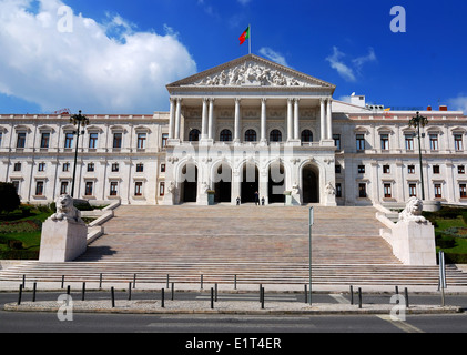 Versammlung der Republik ist das portugiesische Parlament. Das Hotel befindet sich in einem historischen Gebäude in Lissabon. Stockfoto