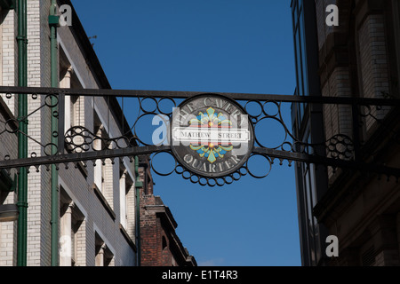 Die Cavern Quarter-Zeichen Stockfoto