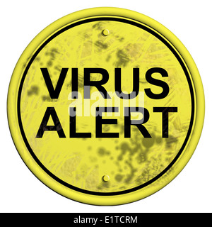 Computer-Virus alert, grungy Zeichen in 3d software Stockfoto