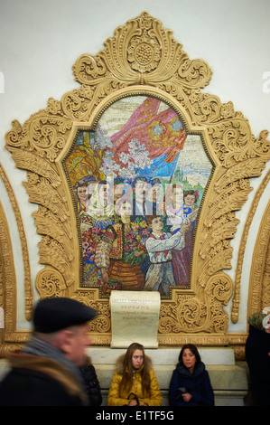 Russland, Moskau, Russland, Moskau, Metro-Station Kievskaya Stockfoto
