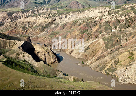 Flug über die Chilcotin-Arche und den Fraser River Canyon in British Columbia Kanada Stockfoto