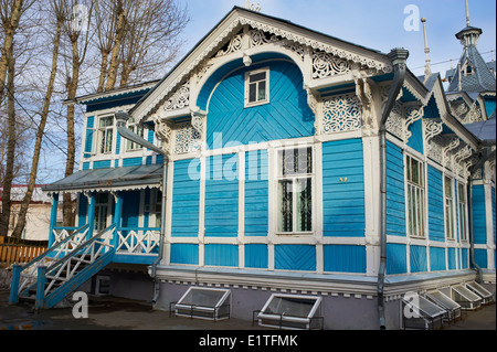 Russland, Tomsk Förderation, Tomsk, Holzarchitektur, die Russo Deutsches Haus auf der Krasnoarmeiskaia avenue Stockfoto