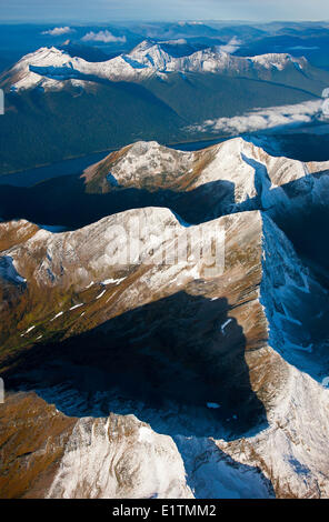 Luftaufnahmen, Bowron Lake Park, Cariboo Mountains, British Columbia, Kanada, Stockfoto