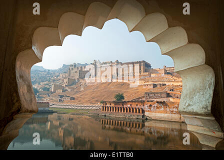 Die unglaubliche Amber Fort in Jaipur, Bundesstaat Rajasthan Indien Stockfoto