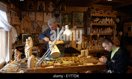 Europa, Polen, Malopolska Provinz, Chocholów Dorf, Jan Zieder Haus, folk Bildhauer-Atelier Stockfoto