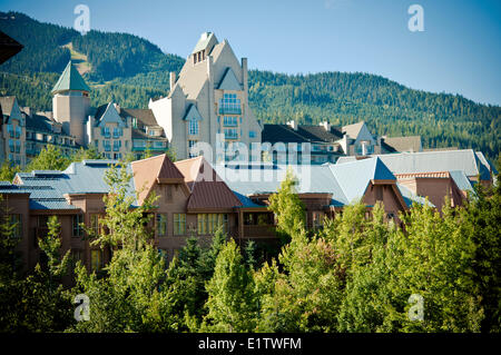 Ein Blick auf das Four Season Hotel in Whistler Mountain, BC Kanada Stockfoto