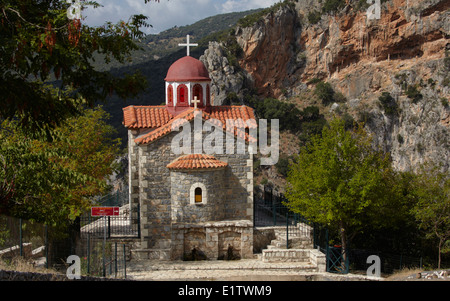 Europa, Griechenland, Peloponnes, Arcadia, Ioannis Prodromos Kloster eintritt, Lousios' s Schlucht, Stockfoto