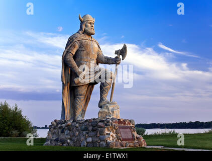 Viking-Statue, Gimli, Manitoba, Kanada Stockfoto