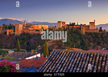 Die Alhambra La Alhambra bezeichnet ein maurische Zitadelle Palast ein UNESCO-Weltkulturerbe im Jahr 1984 Stadt Granada Provinz Granada Stockfoto